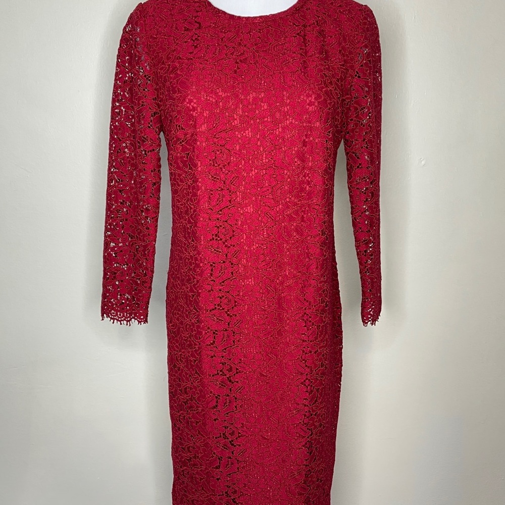 Boden Red Lace‎ Dress Sz 4